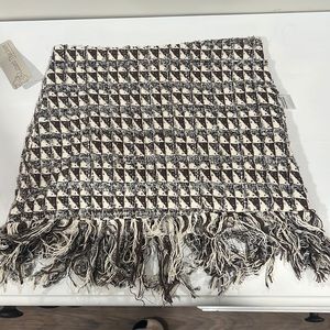 brown and cream sweater knit skirt